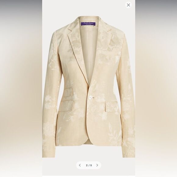 Ralph Lauren Resort ‘24 Collection Parker Floral Jacquard Single-Breasted Jacket - Picture 10 of 17